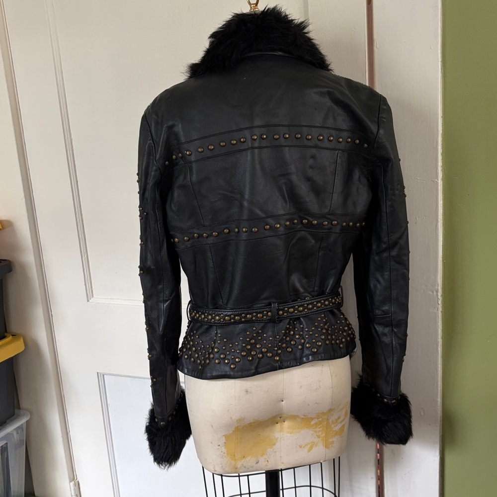 Cache Black Studded Leather Jacket - image 4